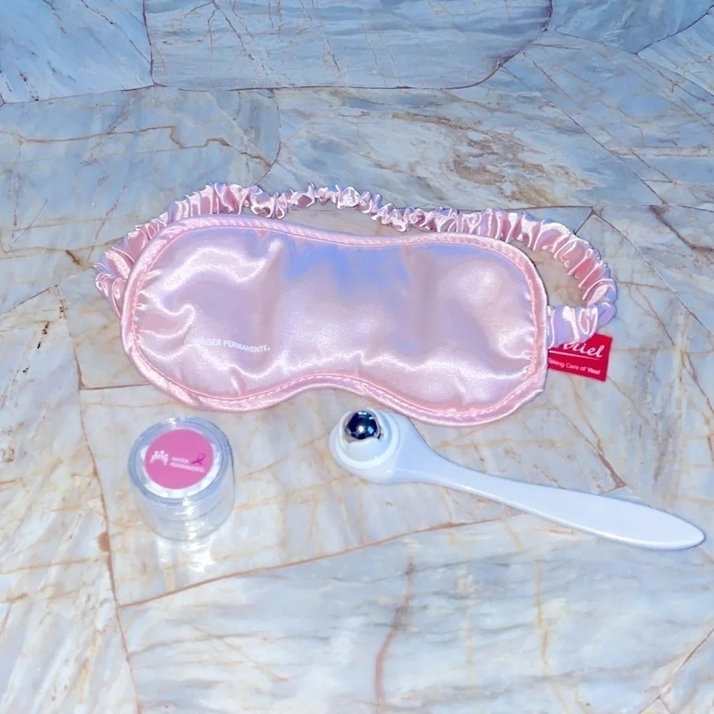 ARIEL Silky Sleep Mask Eye Mask , Cascade‎ Under-Eye Roller,  lip balm